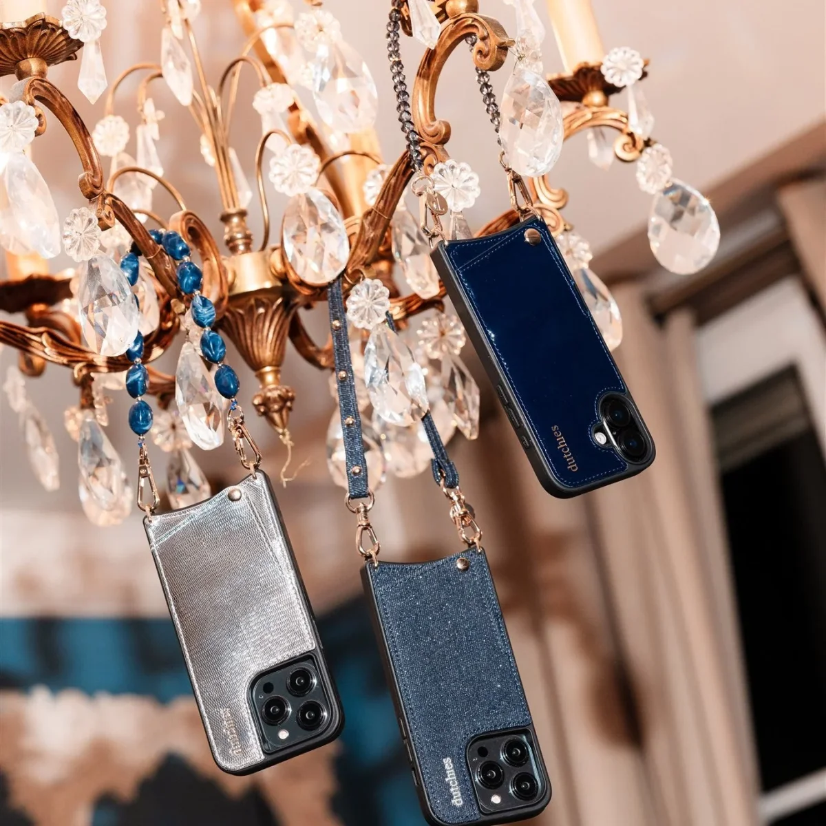 Phone Charm | Slimline Studs | Denim Glitter - Imagen 7