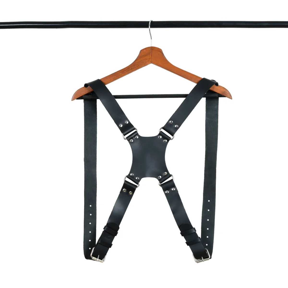 Dual Leather Camera Strap Harness- Black - Imagen 4