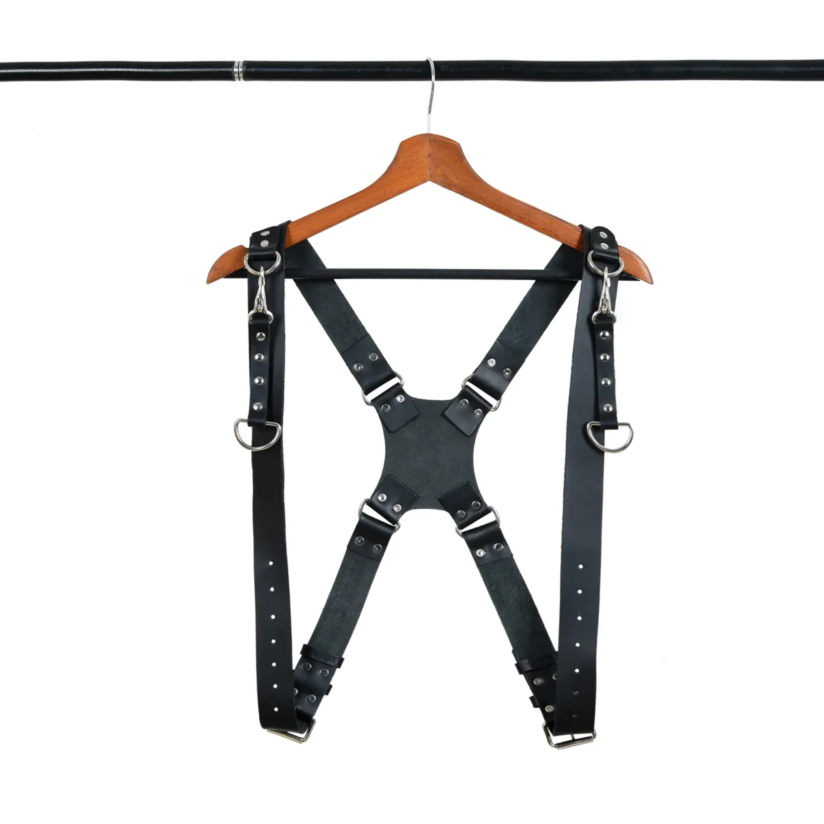 Dual Leather Camera Strap Harness- Black - Imagen 2