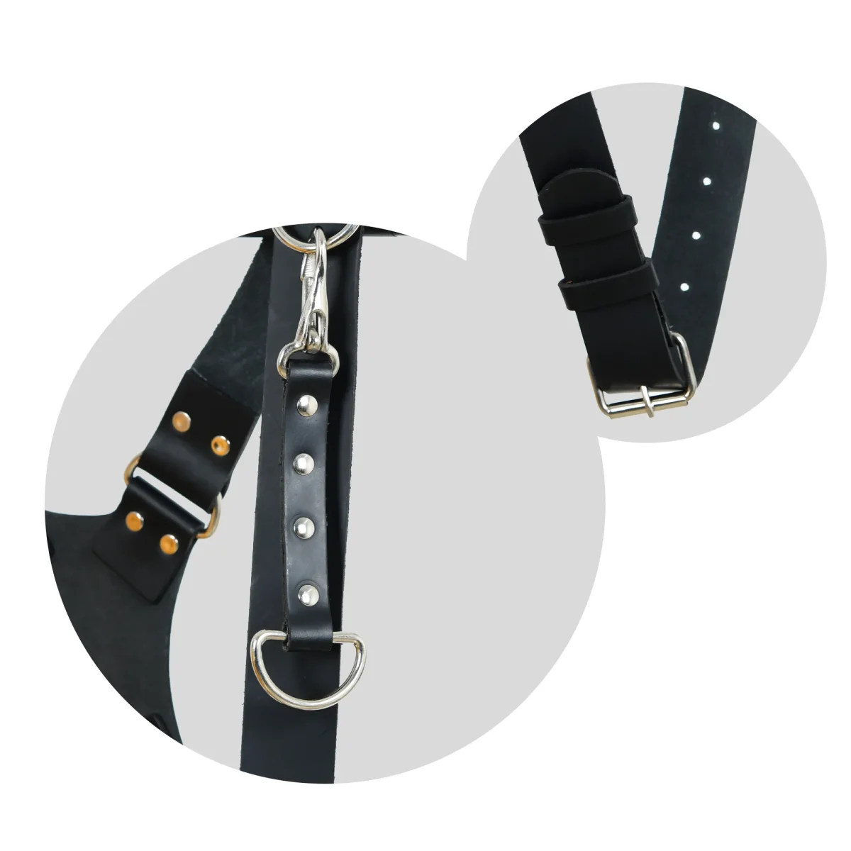 Dual Leather Camera Strap Harness- Black - Imagen 5