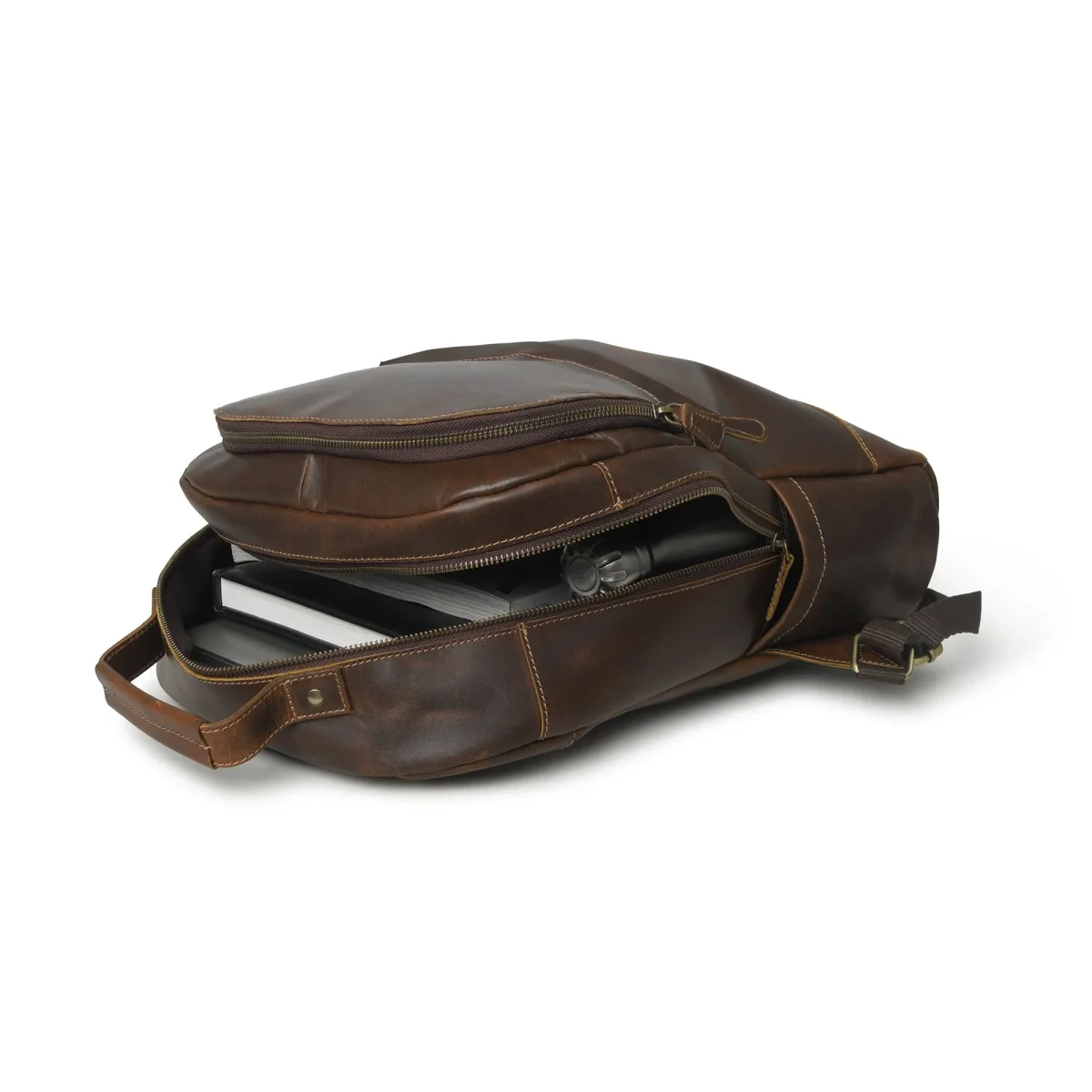 MaheTri Cambridge Unisex Buffalo Leather Backpack - Imagen 4