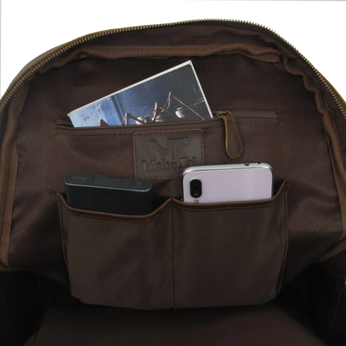 MaheTri Cambridge Unisex Buffalo Leather Backpack - Imagen 5