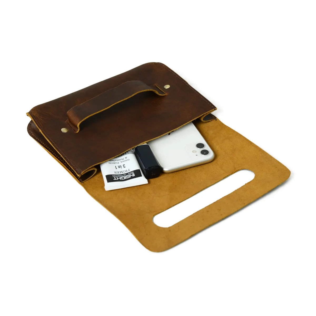 Chic Cocoa Leather Women's Clutch - Imagen 7