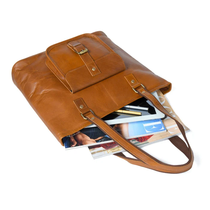 Classic Chic Genuine Leather Tote - Imagen 6