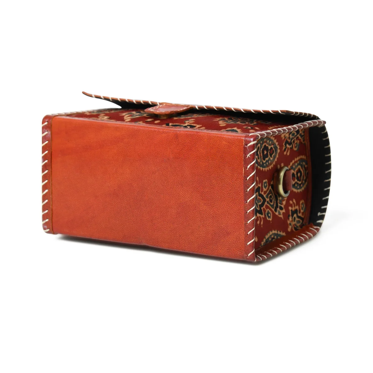 Maroon Mystique Ajrakh Satchel Purse - Imagen 9