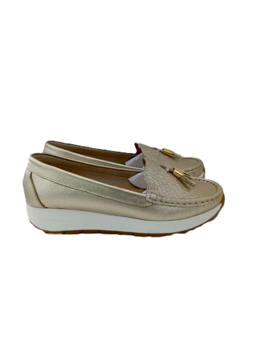 MOCASIN DAMA CHAMPAGNE MODELO 2718 - Imagen 4