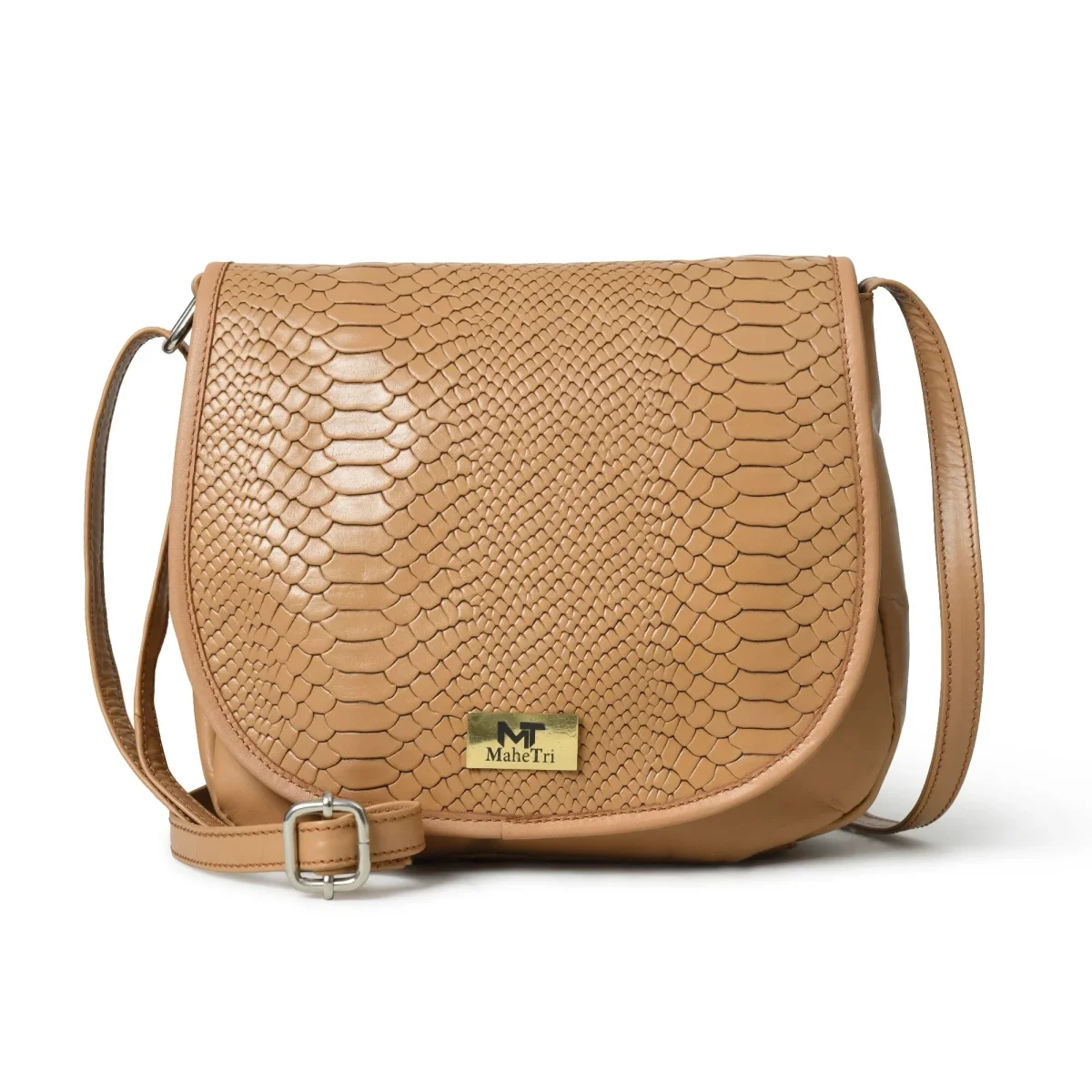 The Croco Satchel- Beige - Imagen 4