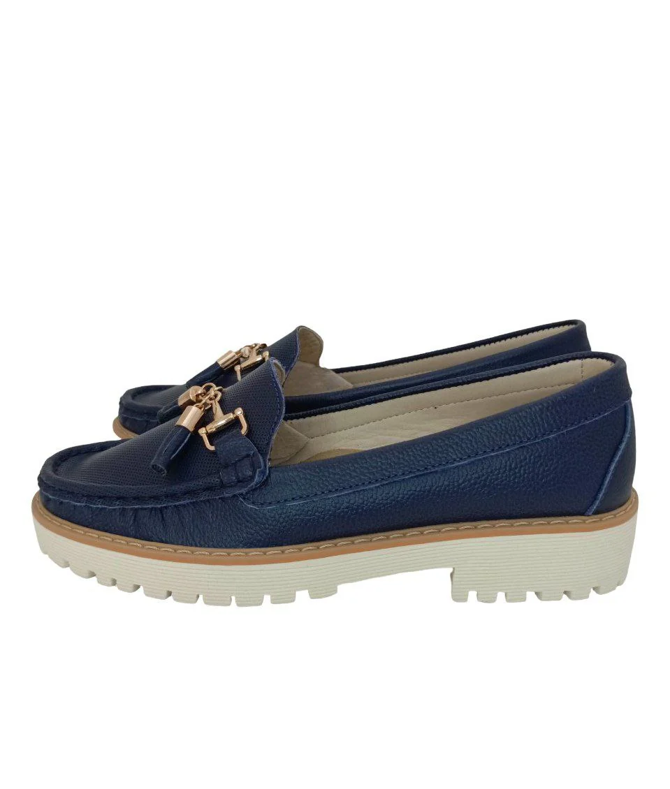MOCASINES CONFORT DAMA COLOR AZUL MARINO MODELO 2811 - Imagen 2