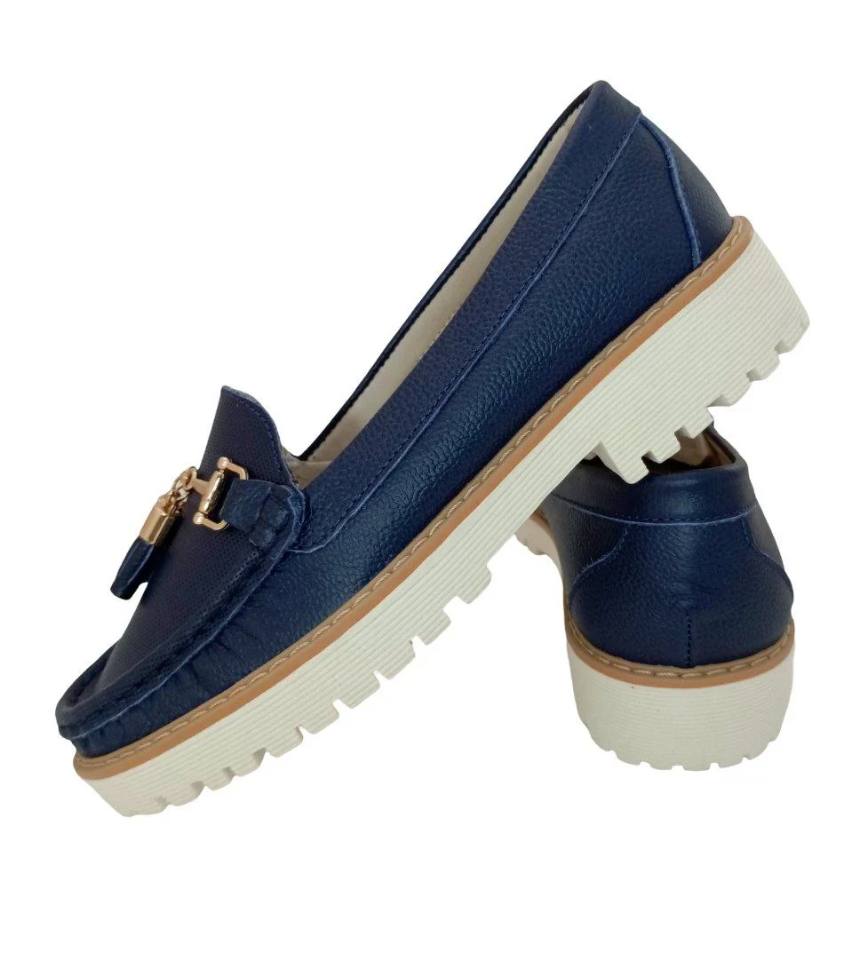 MOCASINES CONFORT DAMA COLOR AZUL MARINO MODELO 2811 - Imagen 3