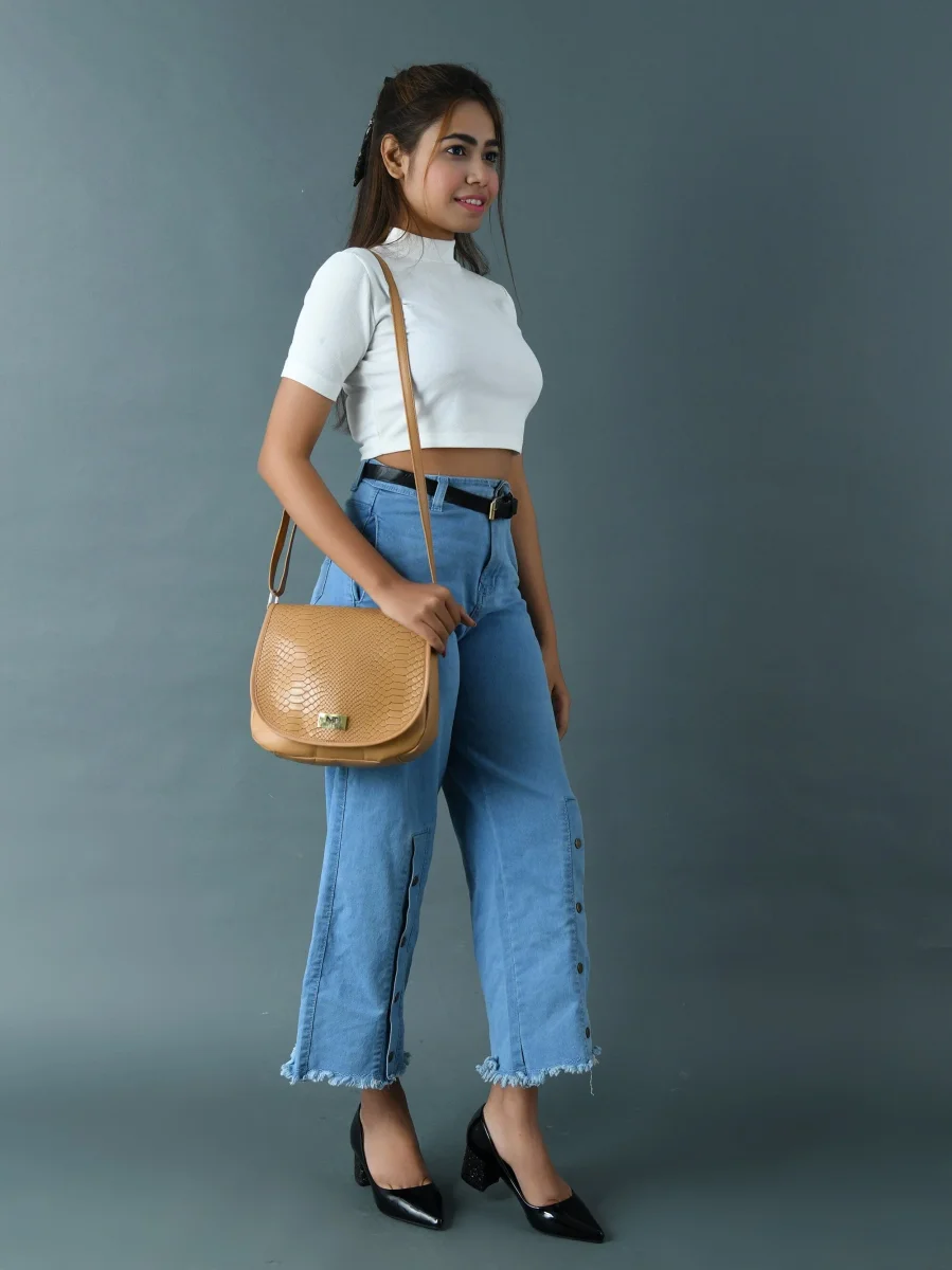 The Croco Satchel- Beige - Imagen 6