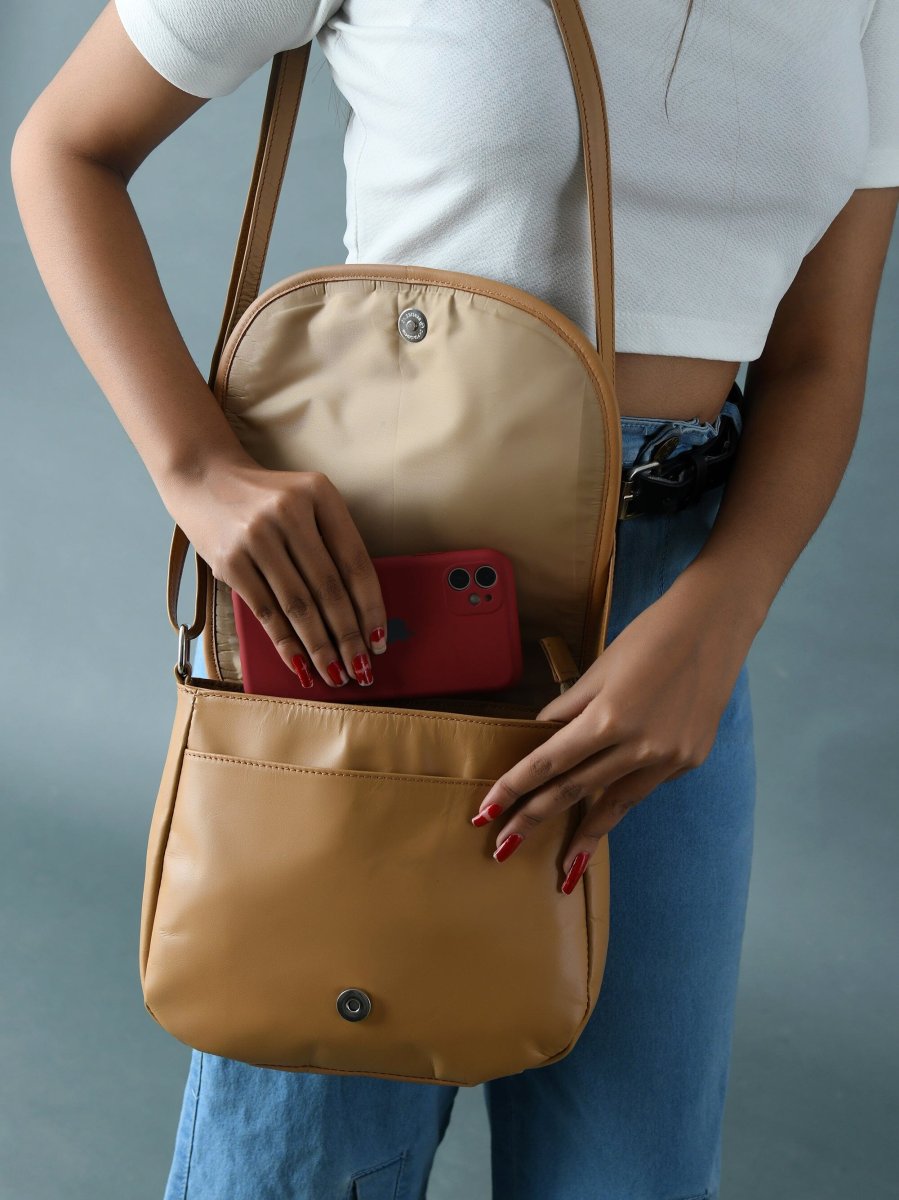 The Croco Satchel- Beige - Imagen 7