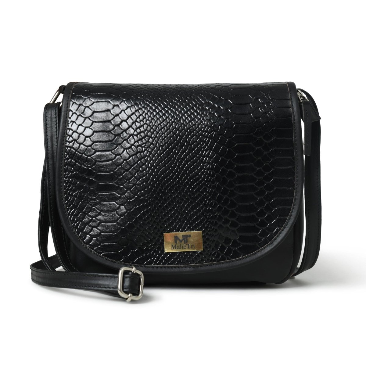 The Croco Satchel- Black - Imagen 4