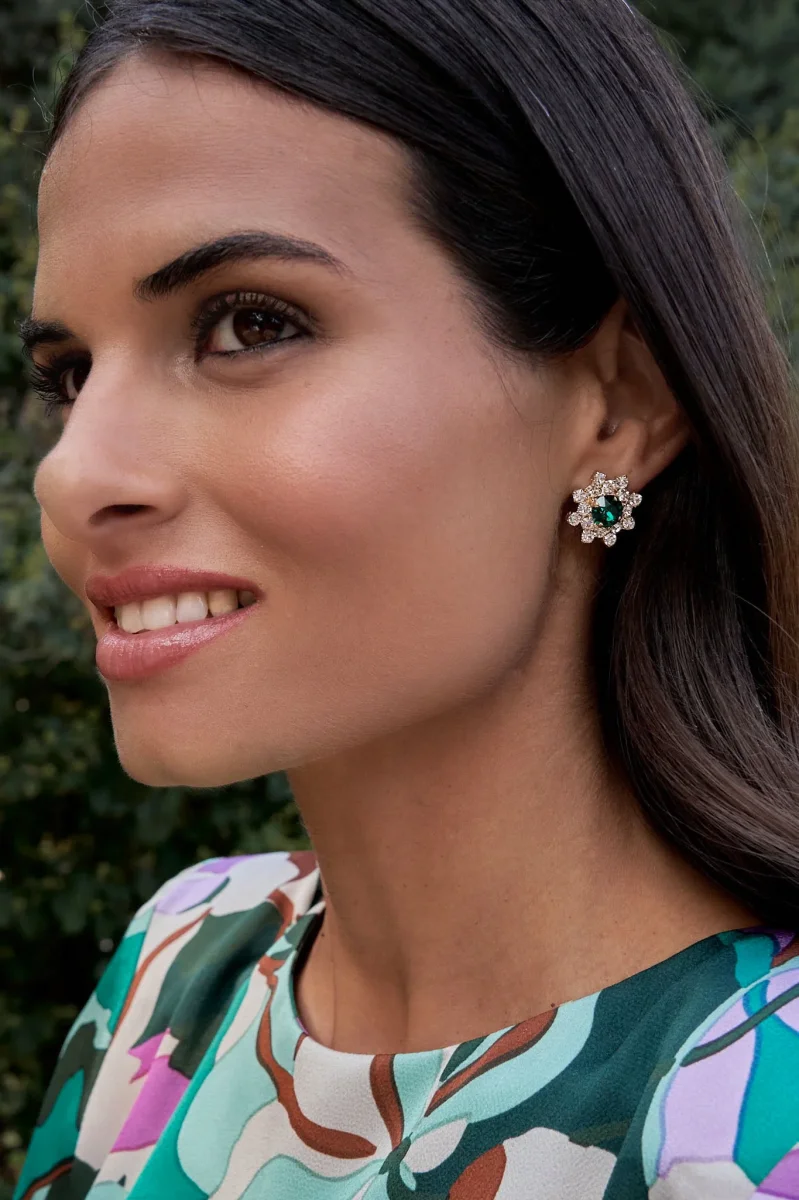 Pendientes Roseta esmeralda - Imagen 3