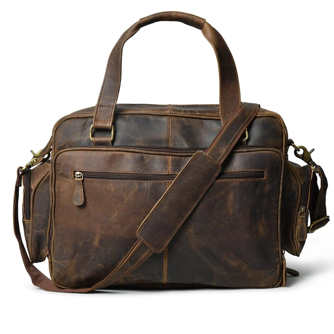 Floyd Handmade Buffalo Leather Office Briefcase - Imagen 2
