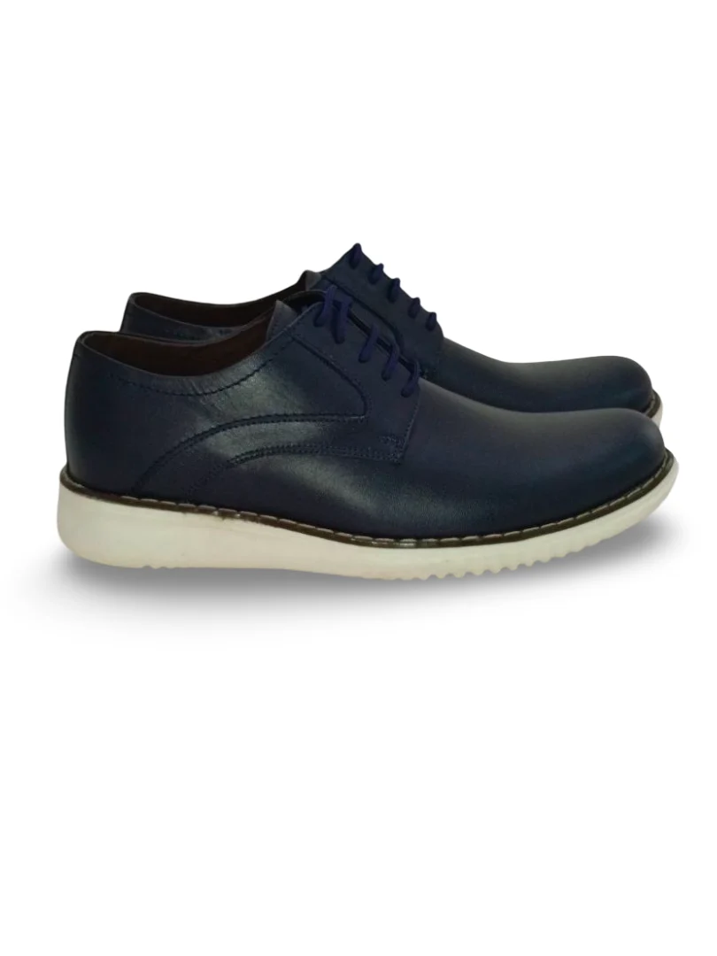 Zapatos Casual de Cuero para Hombre en Azul Marino - Modelo Elegante 3106 - Imagen 3