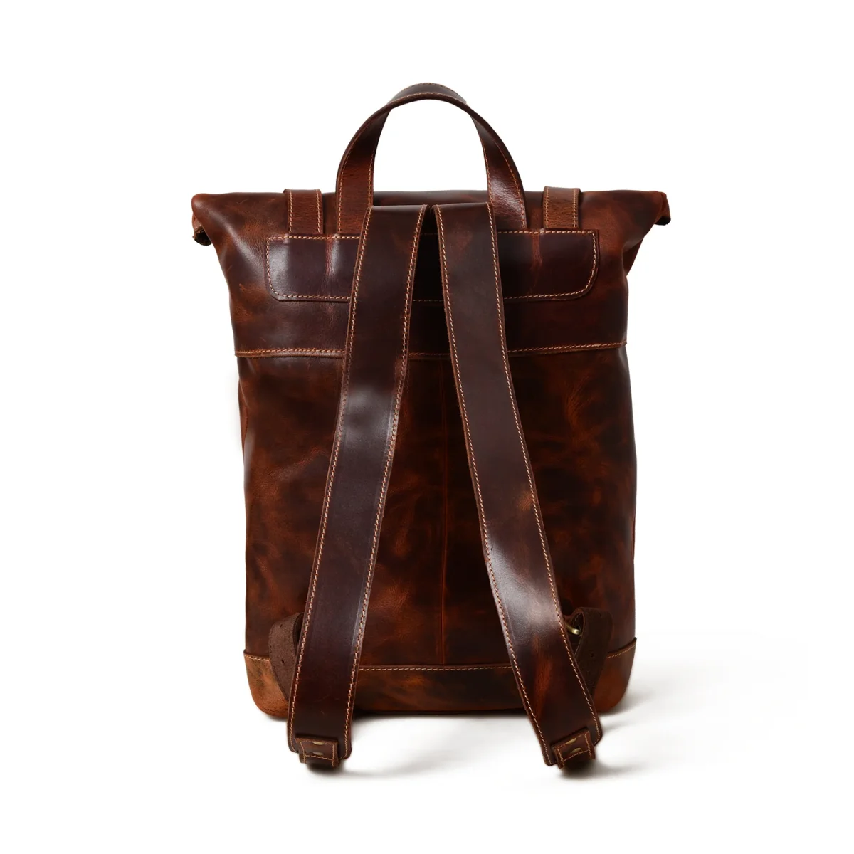 Brown Saddleback Backpack- Roll Top - Imagen 8