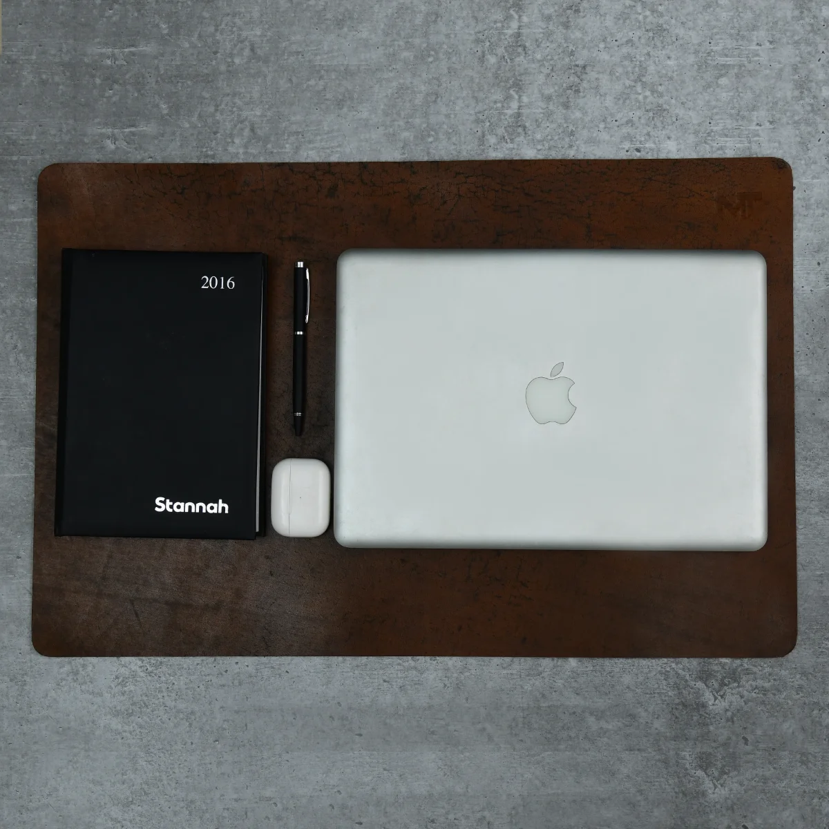 Espresso Elegance Leather Desk Mat + Mouse Pad - Imagen 2