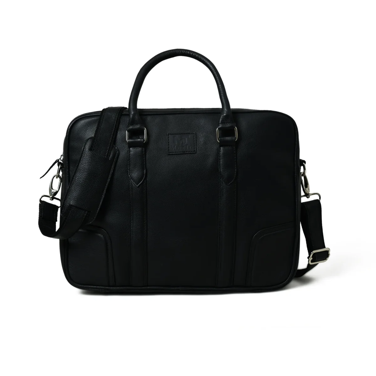 Texas Black Leather Briefcase - Imagen 2