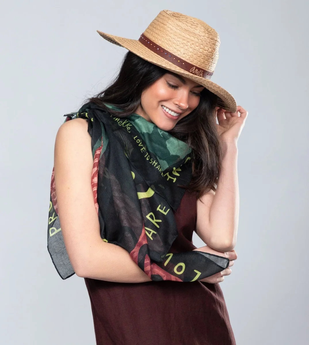 Sombrero rafia tostado - Imagen 3
