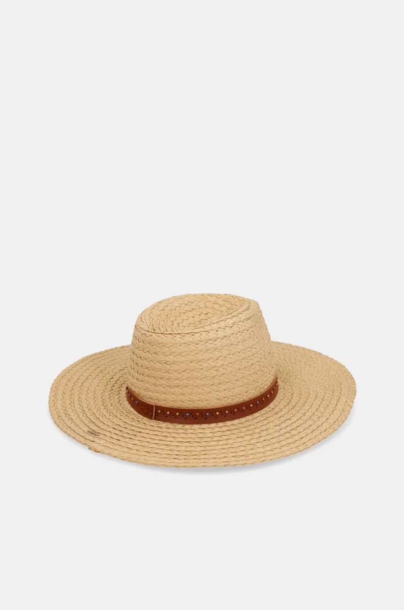Sombrero rafia tostado - Imagen 4
