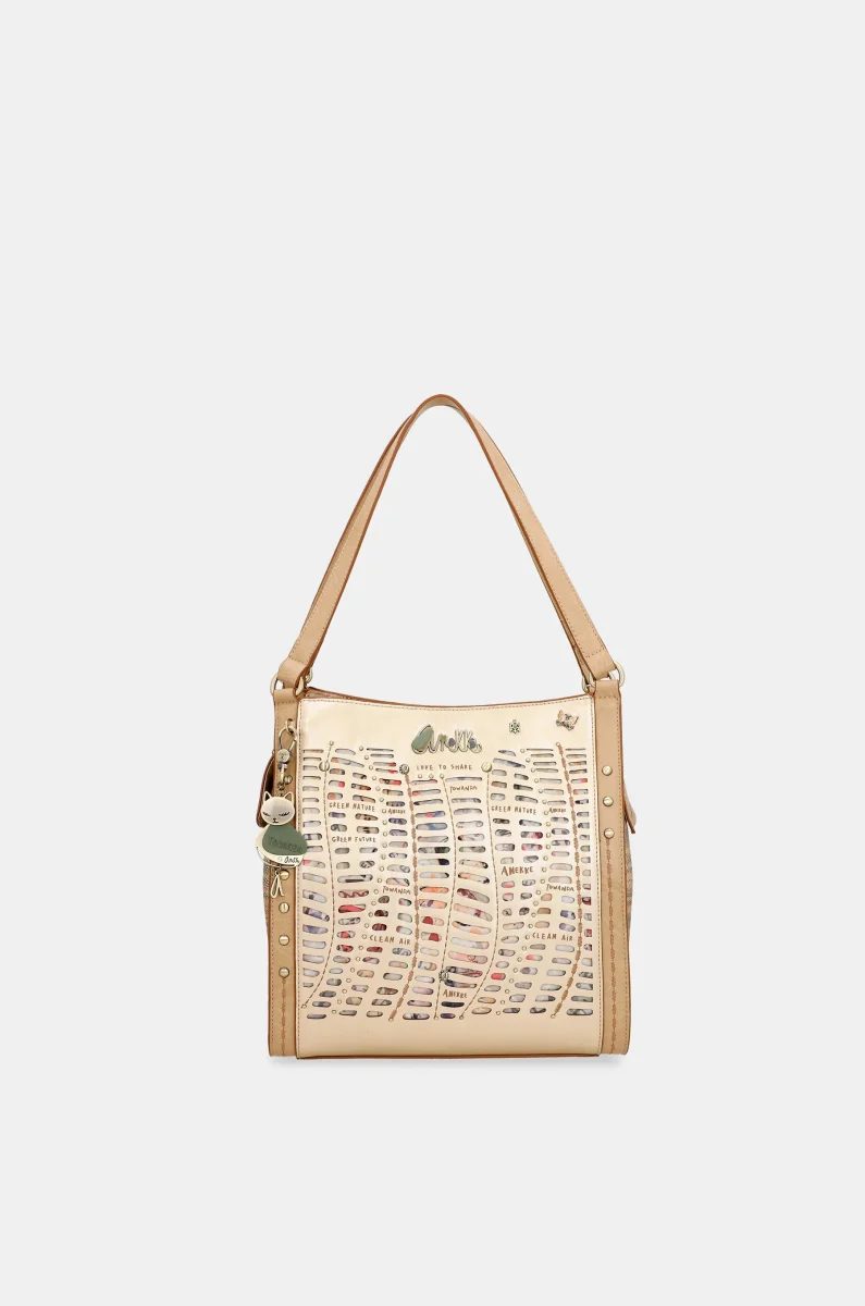 Bolso de hombro dorado Nature Pachamama - Imagen 2