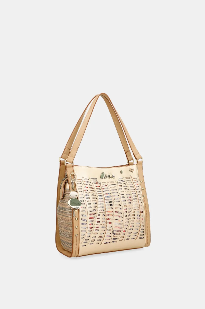 Bolso de hombro dorado Nature Pachamama - Imagen 7