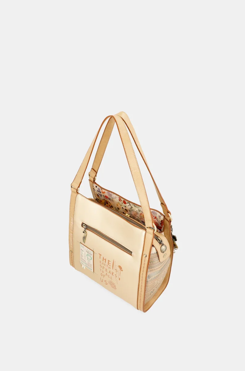 Bolso de hombro dorado Nature Pachamama - Imagen 8