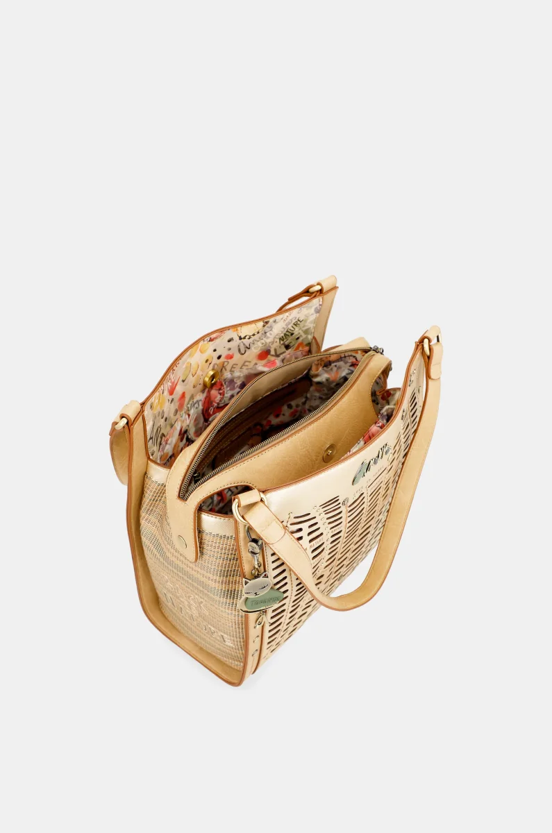 Bolso de hombro dorado Nature Pachamama - Imagen 6
