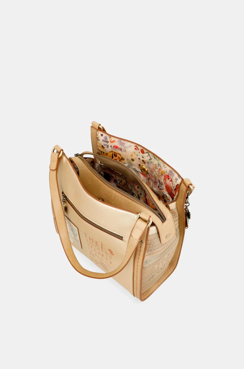 Bolso de hombro dorado Nature Pachamama - Imagen 9