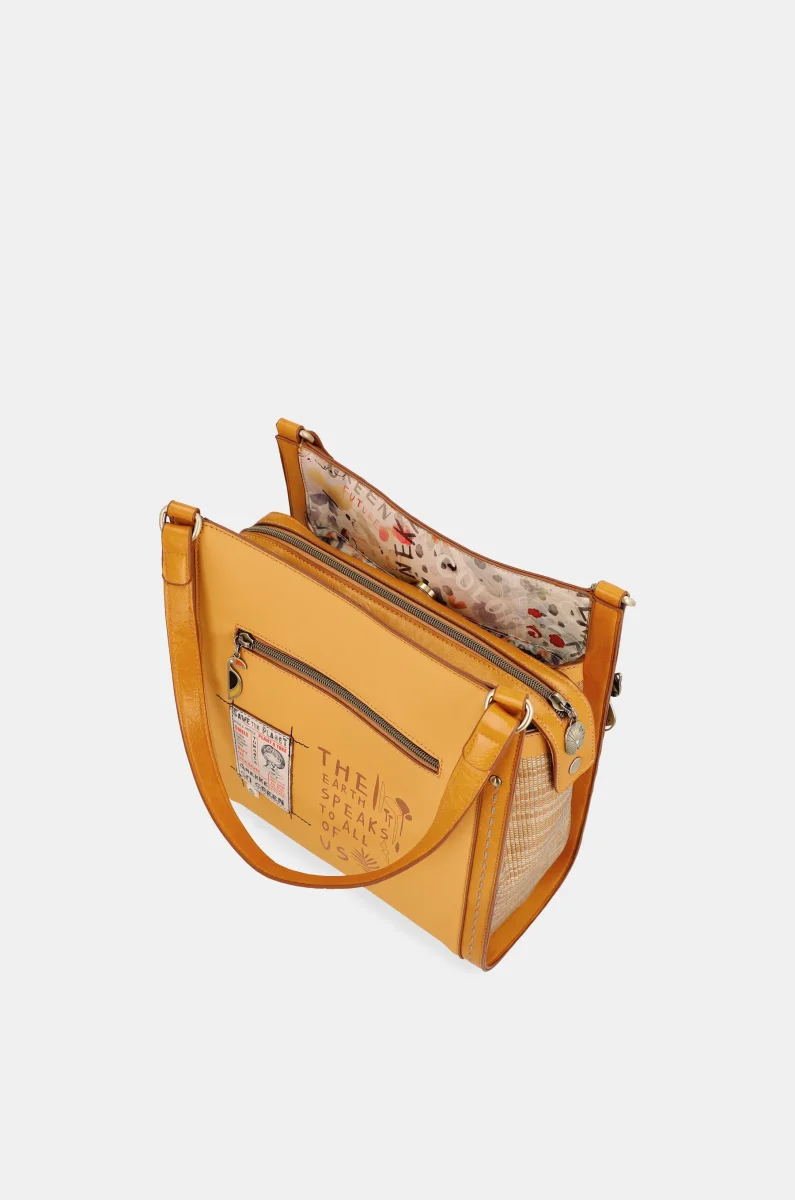 Bolso de hombro ocre Nature Pachamama - Imagen 9