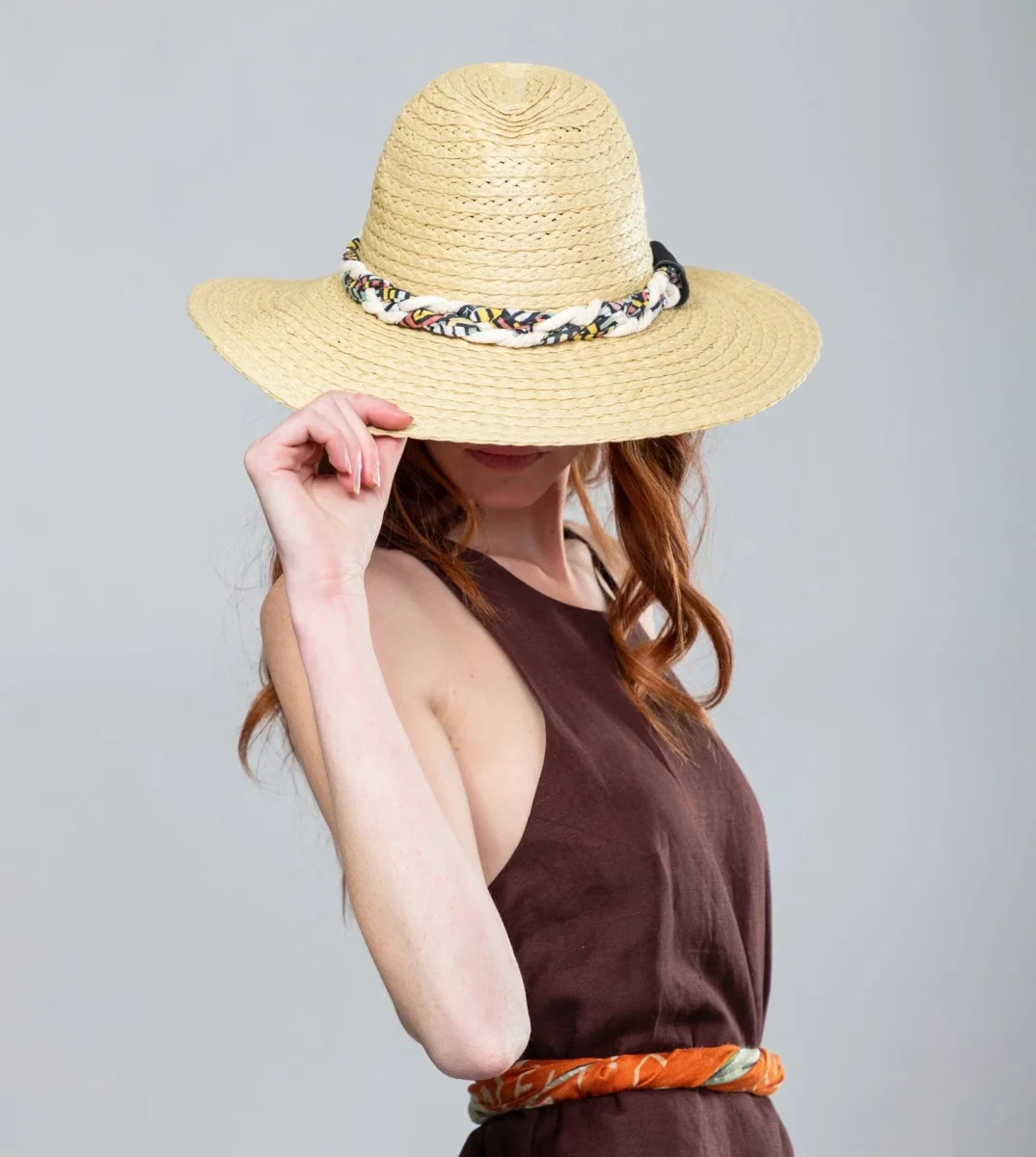 Sombrero rafia crudo - Imagen 3