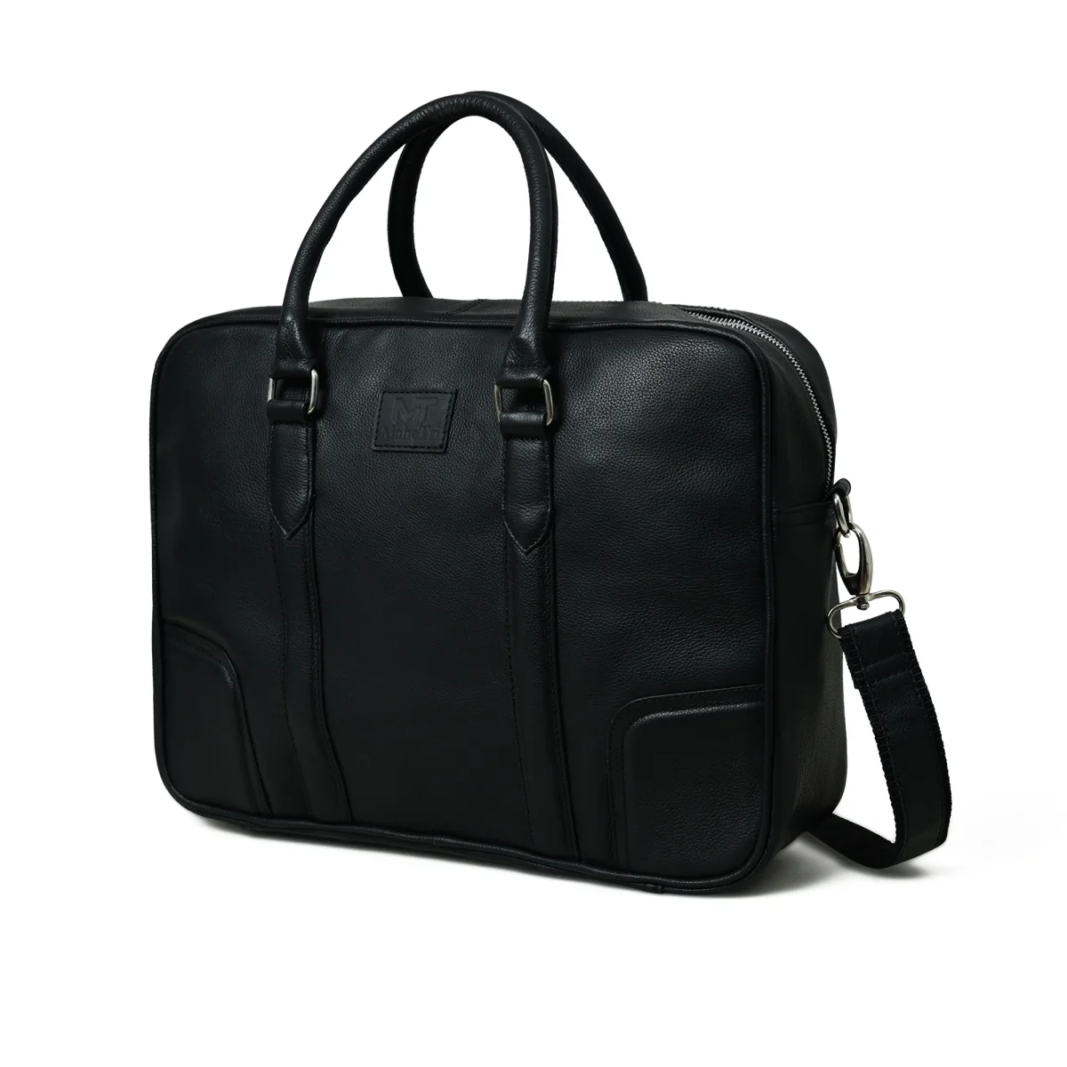 Texas Black Leather Briefcase - Imagen 4