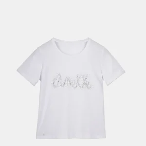 Camiseta blanca purpurina