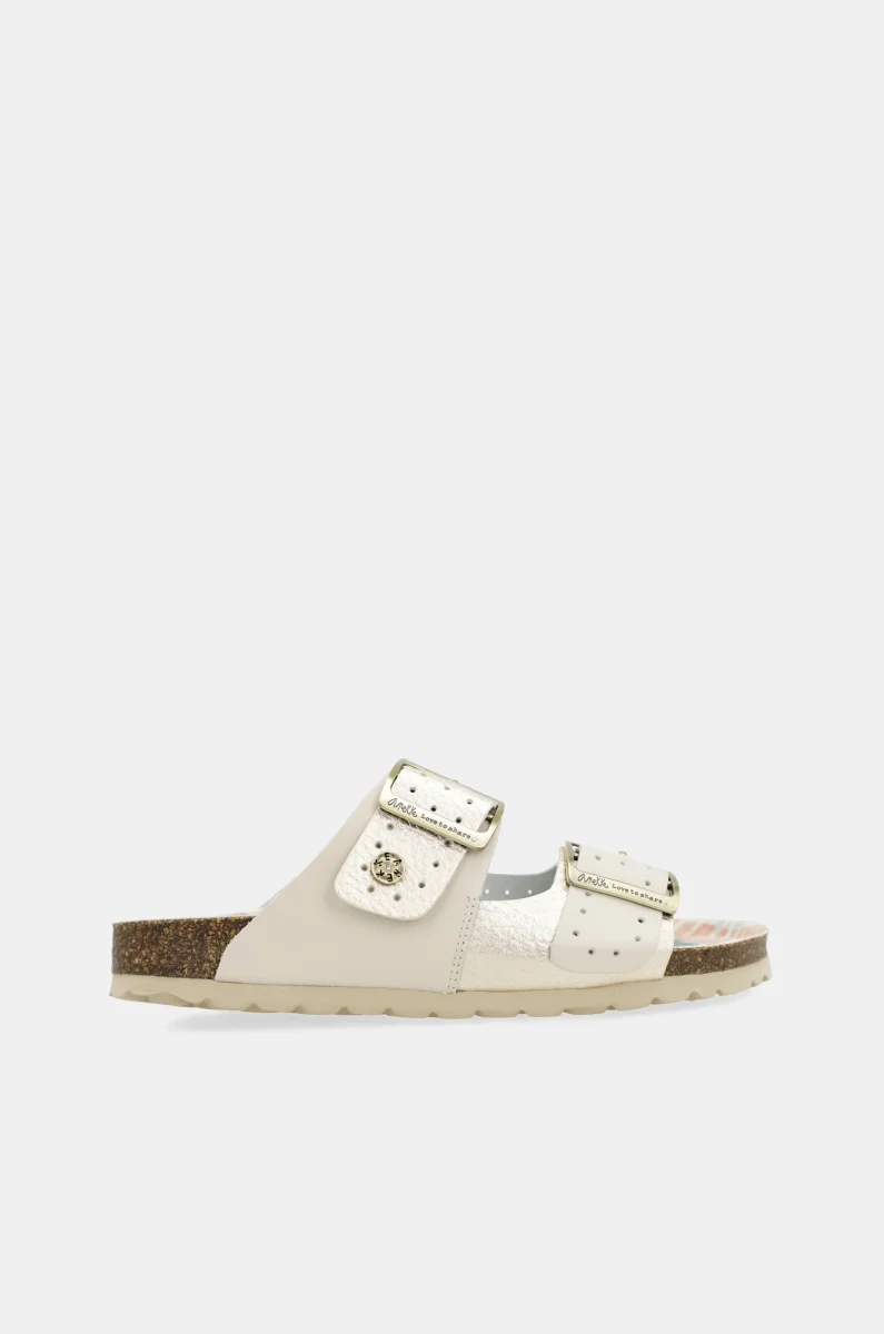 Sandalias bio de mujer dorado - Imagen 2