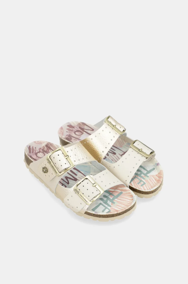 Sandalias bio de mujer dorado - Imagen 3
