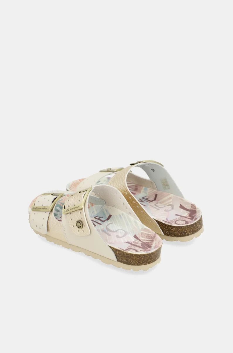 Sandalias bio de mujer dorado - Imagen 4