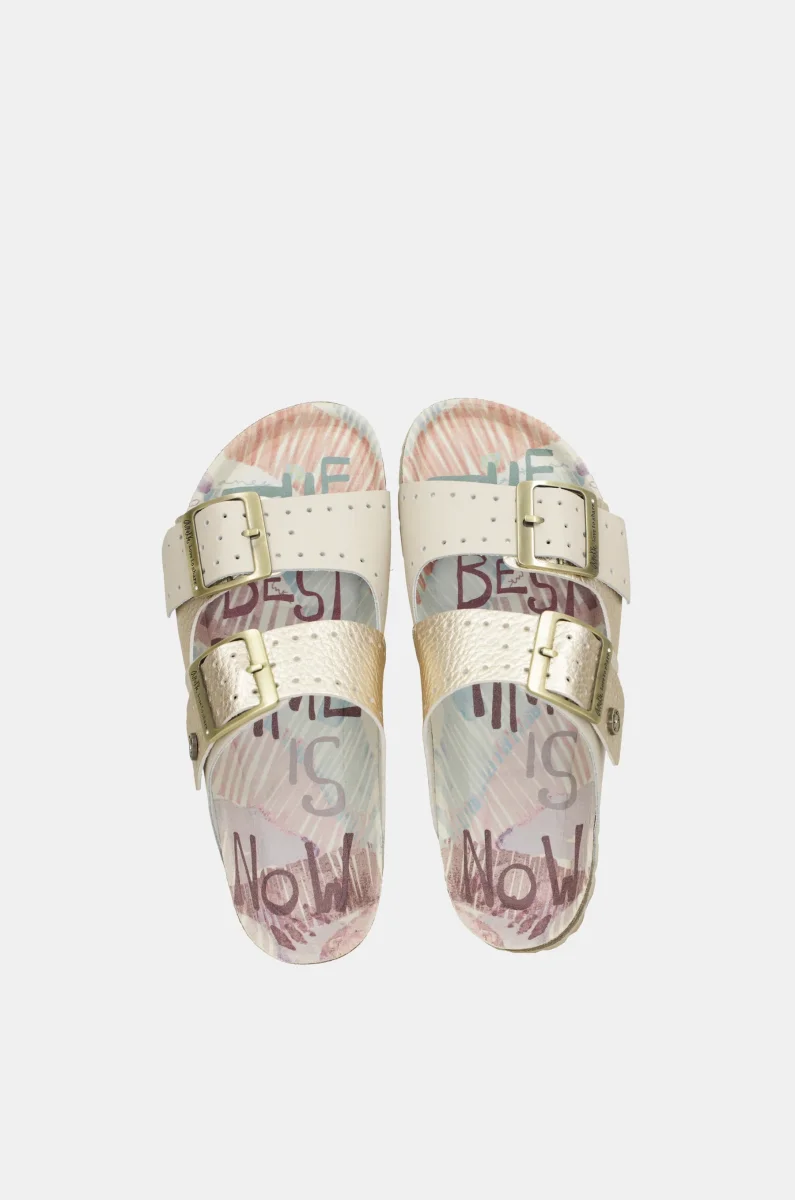 Sandalias bio de mujer dorado - Imagen 6