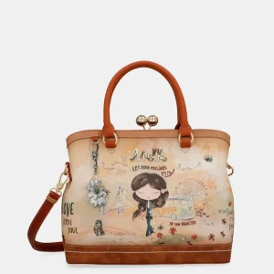 Bolso de boquilla Peace & Love Camel