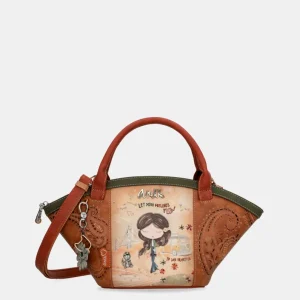 Bolso cesta Peace & Love Camel