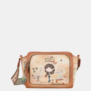 Bandolera rectangular Peace & Love Camel
