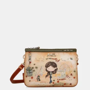 Bandolera estampada Peace & Love Camel