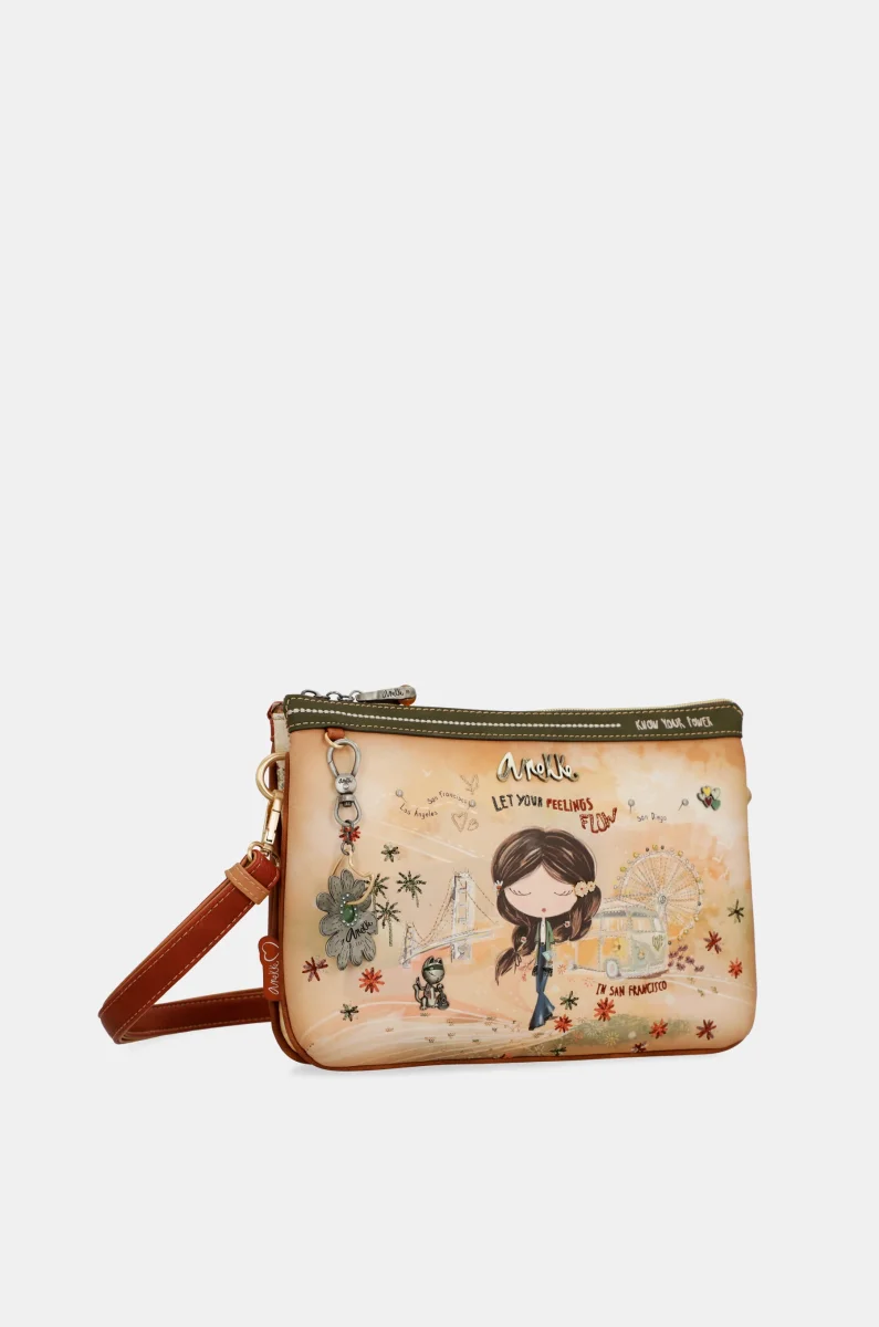 Bandolera estampada Peace & Love Camel - Imagen 8