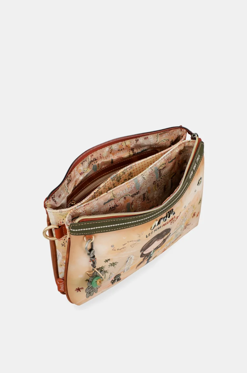 Bandolera estampada Peace & Love Camel - Imagen 6