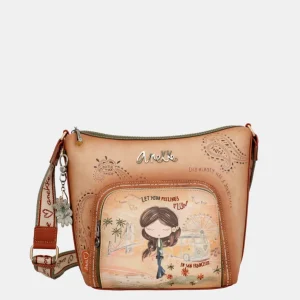Bandolera grande Peace & Love Camel