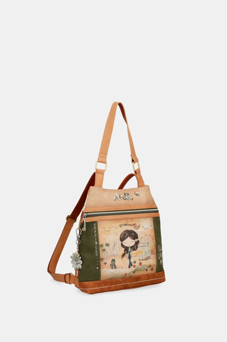 Mochila antirrobo Peace & Love Camel - Imagen 8