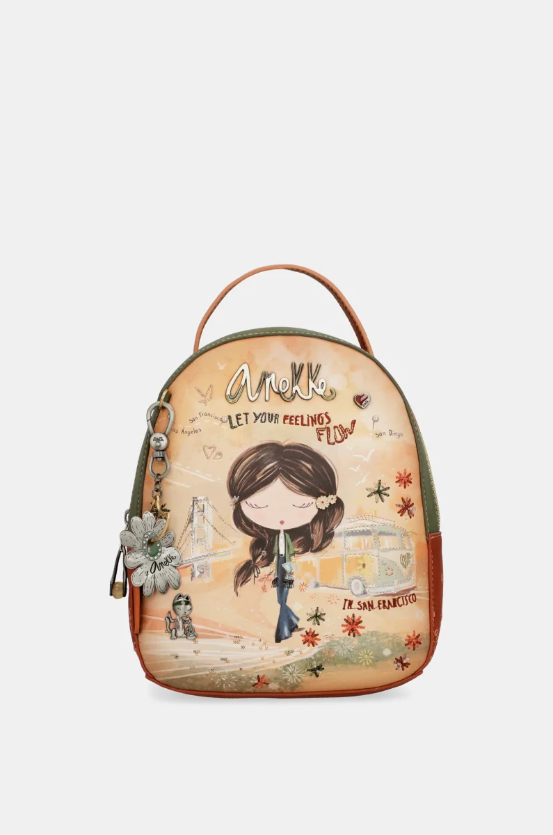 Mochila pequeña Peace & Love Camel - Imagen 2