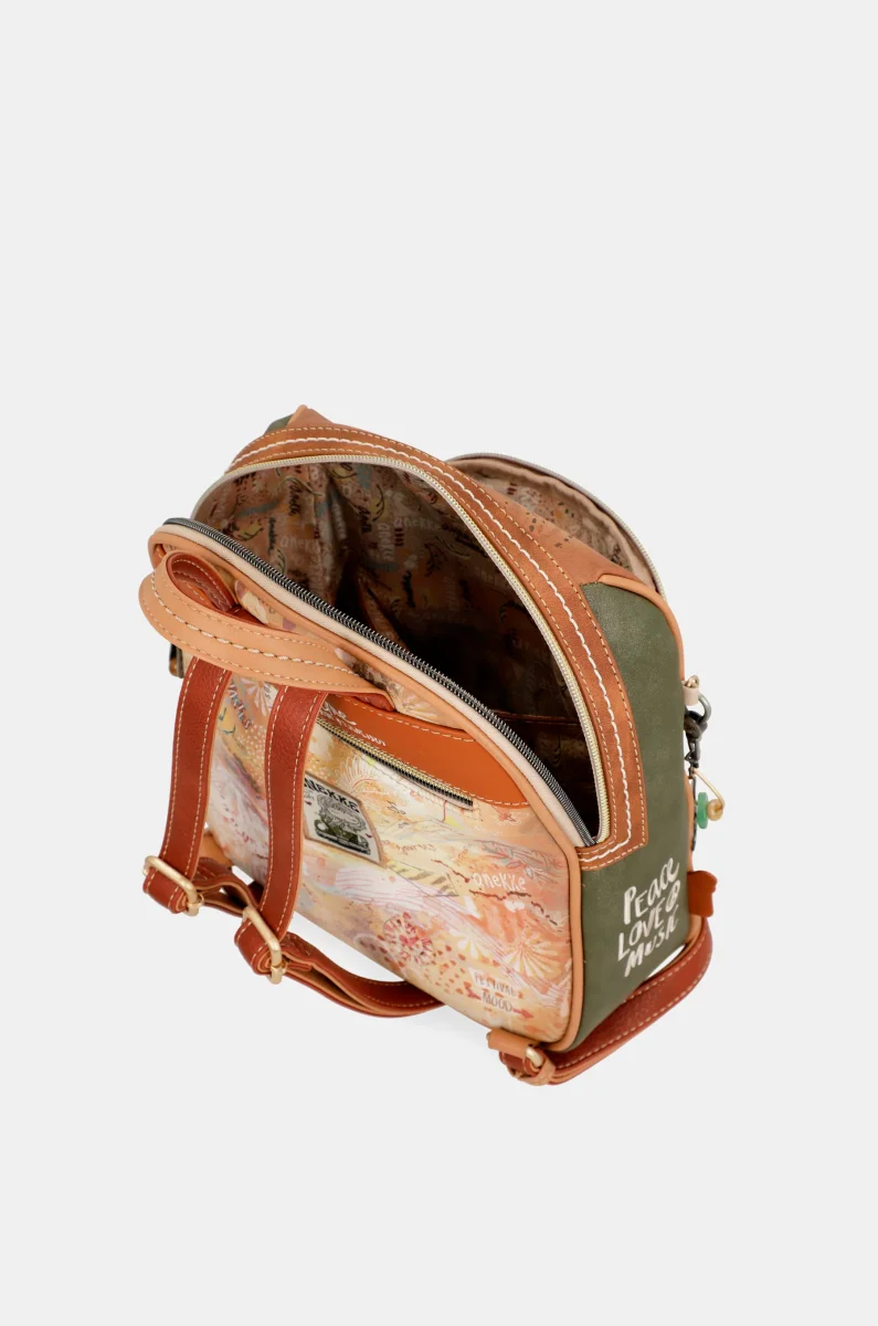 Mochila mediana Peace & Love Camel - Imagen 9