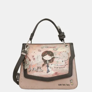 Bolso de solapa Peace & Love rosa