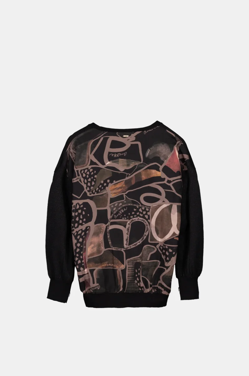 Suéter negro con espalda estampada - Imagen 3
