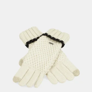 Guantes de punto beige